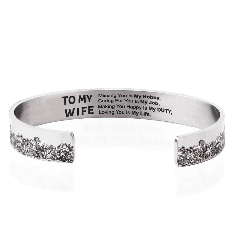 A Ma Femme, Tu Me Manques Est Mon Hobby Bracelet Manchette