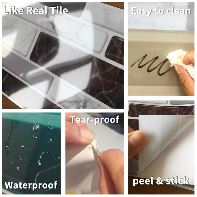 Autocollants Imperméables Pour Carreaux 3D (9 Pièces)