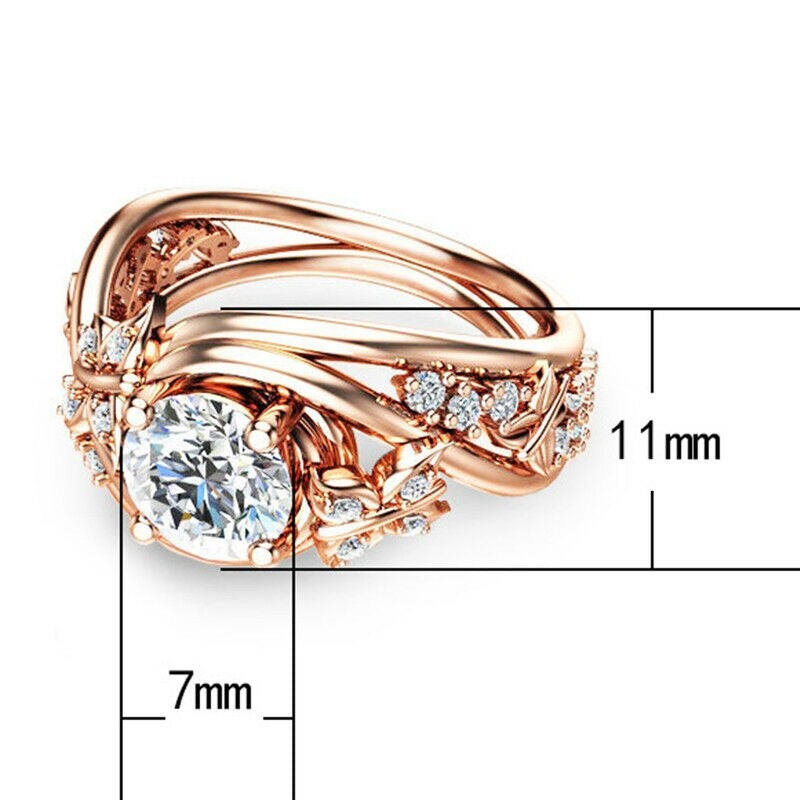 Bague Fleur Papillon Avec Strass Creux