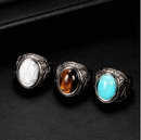 Bague Vintage Pour Homme En Pierre De Turquoise