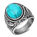 Bague Vintage Pour Homme En Pierre De Turquoise