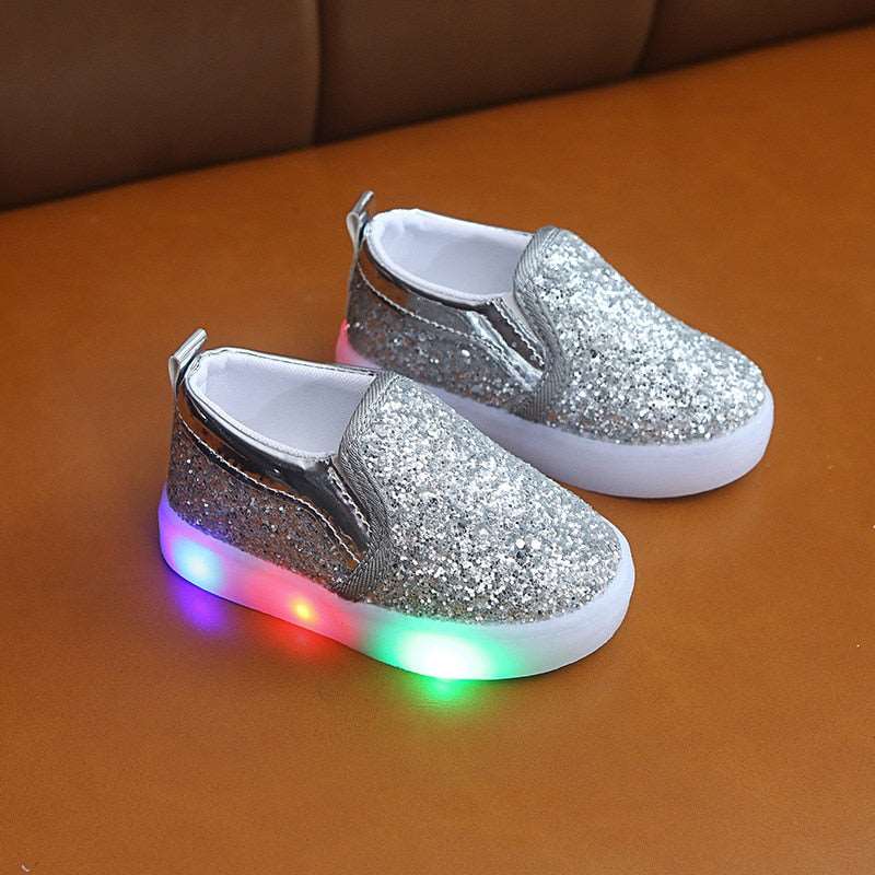 Baskets Led À Paillettes Pour Enfants