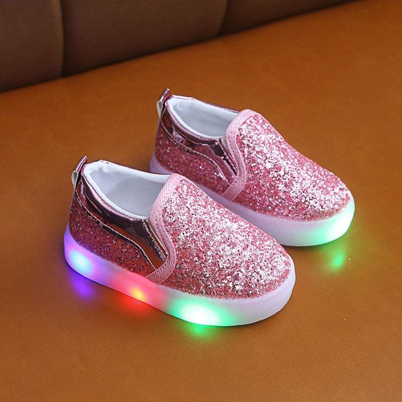 Baskets Led À Paillettes Pour Enfants