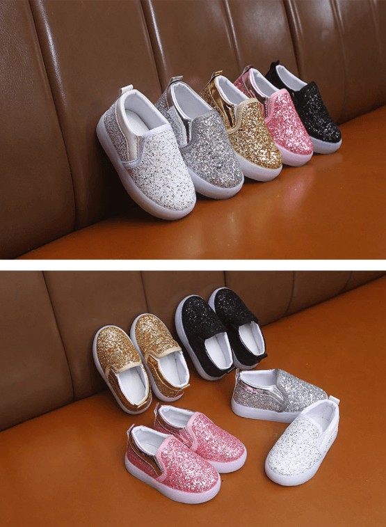 Baskets Led À Paillettes Pour Enfants