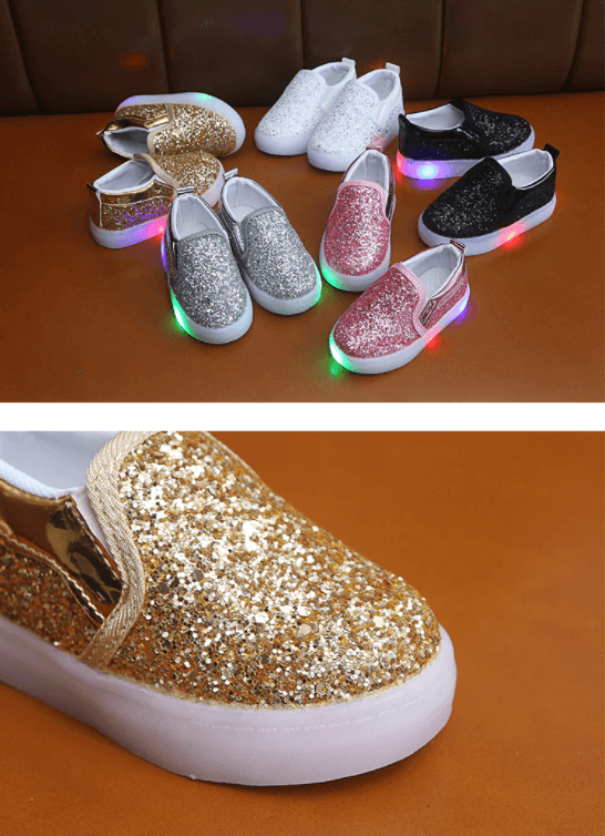 Baskets Led À Paillettes Pour Enfants