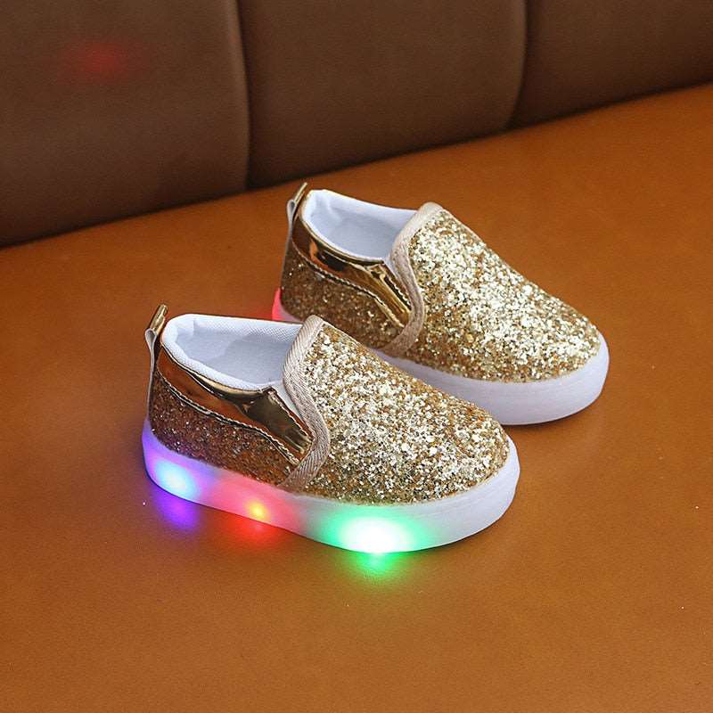 Baskets Led À Paillettes Pour Enfants