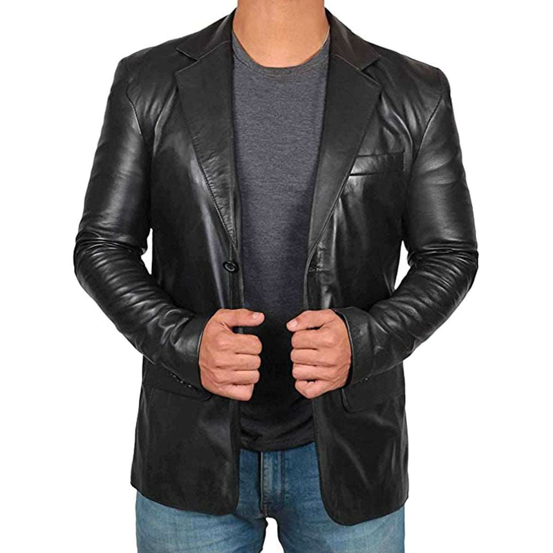 Blazer En Cuir Pour Homme