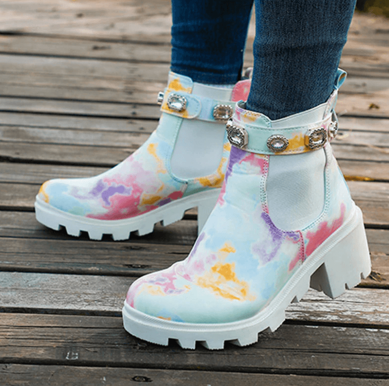 Bottes De Cheville Tie Dye