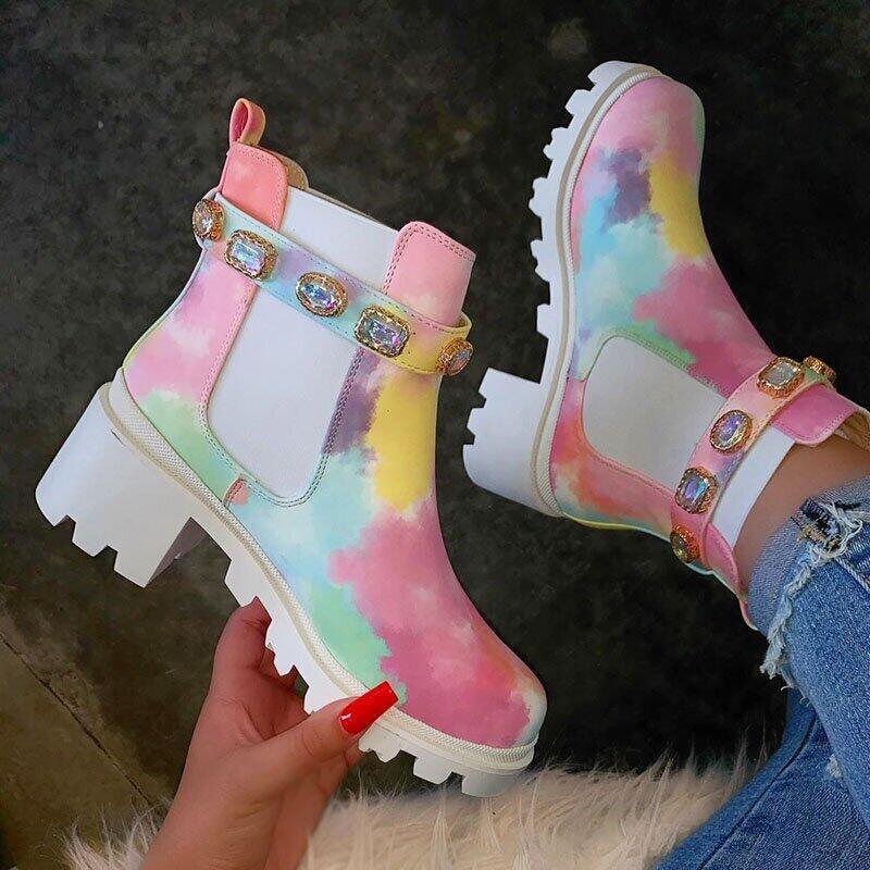 Bottes De Cheville Tie Dye