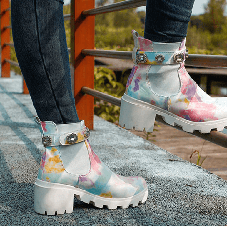 Bottes De Cheville Tie Dye