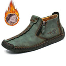 Bottes De Cheville Vintage Cousues À La Main Pour Hommes