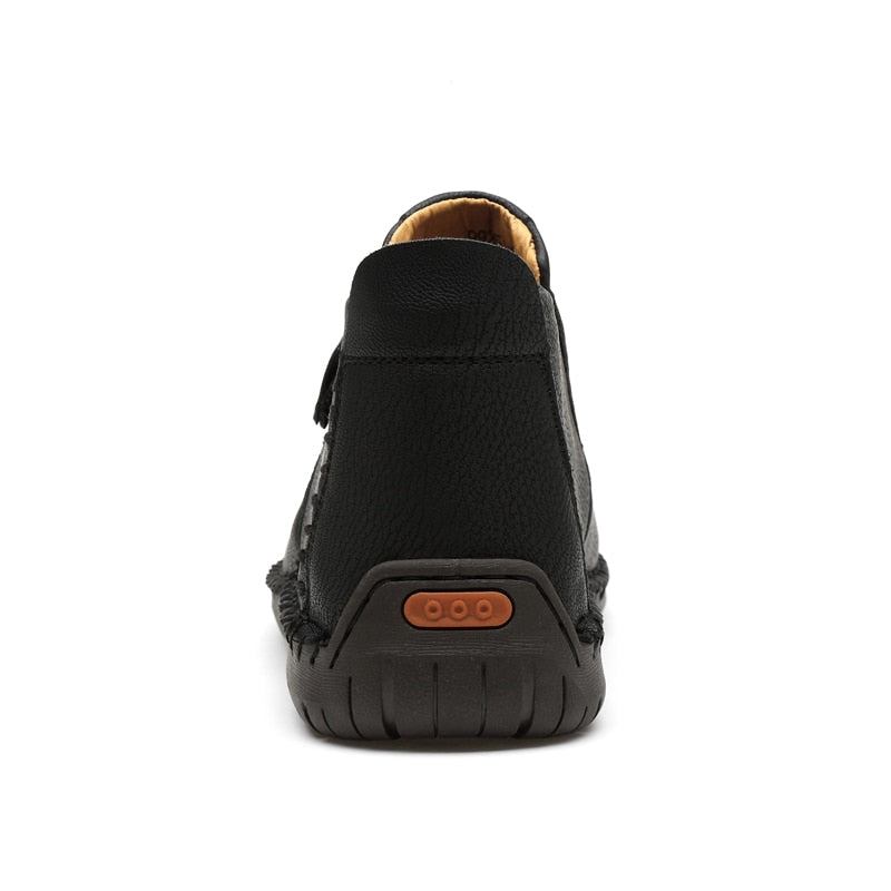 Bottes De Cheville Vintage Cousues À La Main Pour Hommes