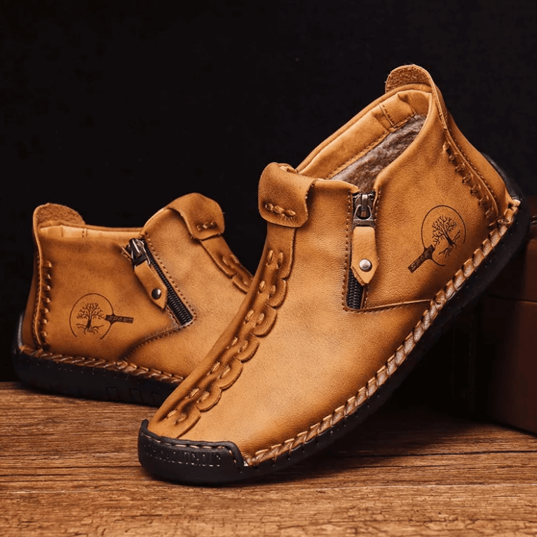 Bottes De Cheville Vintage Cousues À La Main Pour Hommes