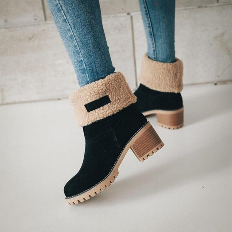 Bottes De Neige Chaudes En Fourrure D'Hiver