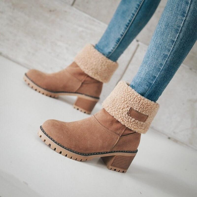 Bottes De Neige Chaudes En Fourrure D'Hiver