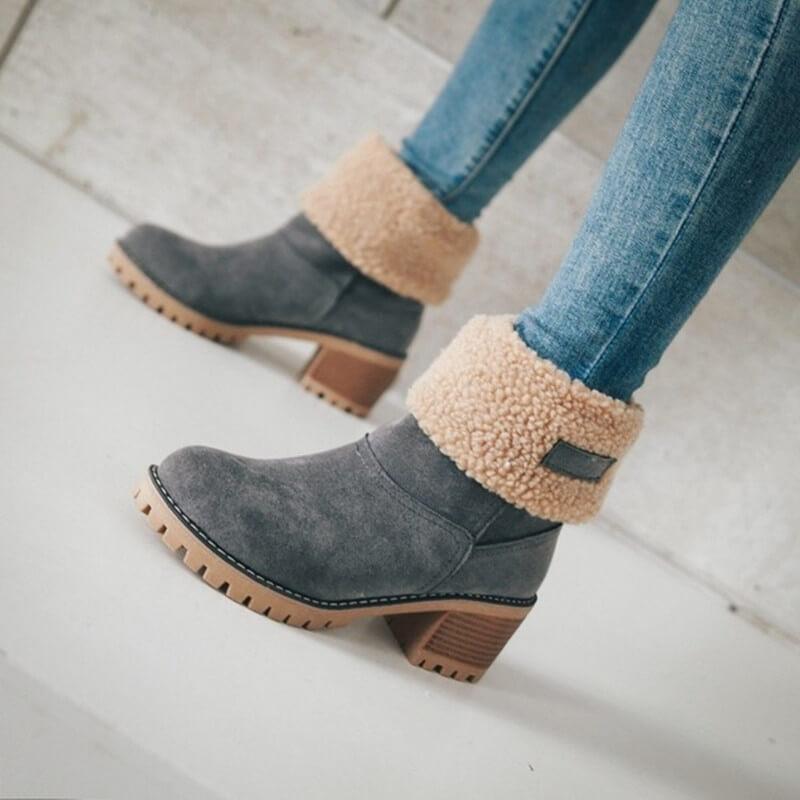 Bottes De Neige Chaudes En Fourrure D'Hiver