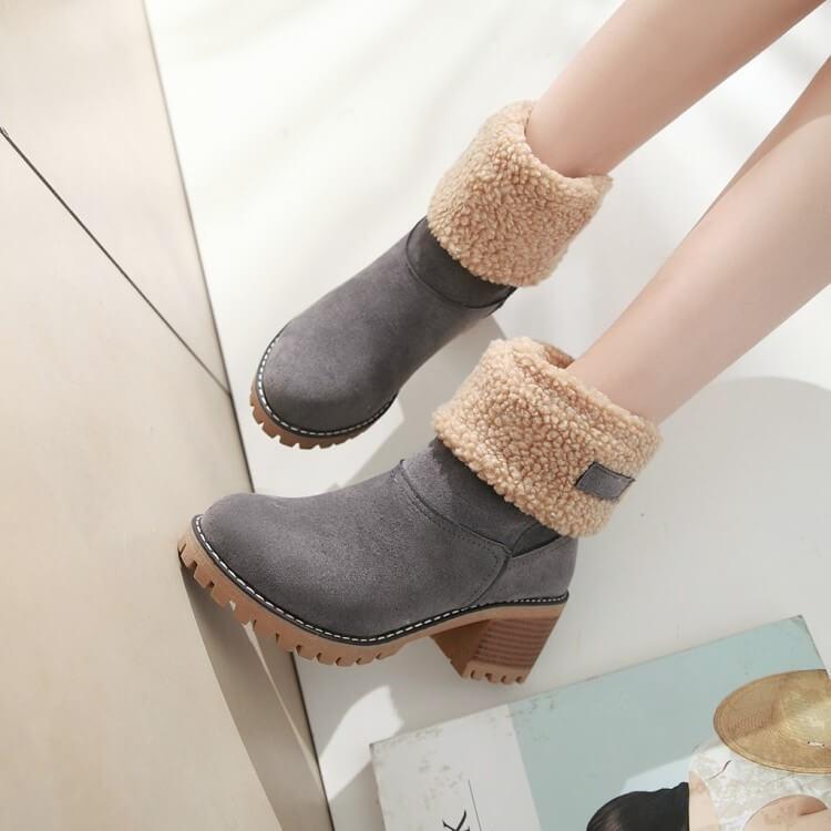 Bottes De Neige Chaudes En Fourrure D'Hiver