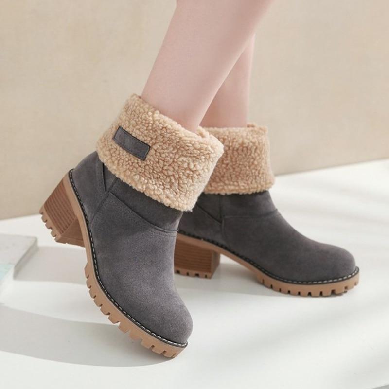 Bottes De Neige Chaudes En Fourrure D'Hiver