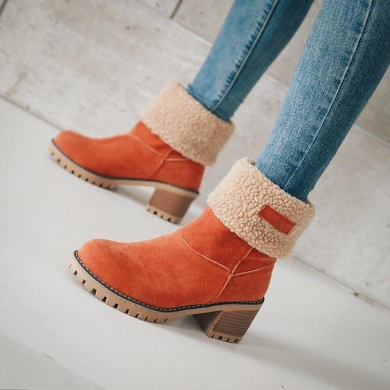 Bottes De Neige Chaudes En Fourrure D'Hiver