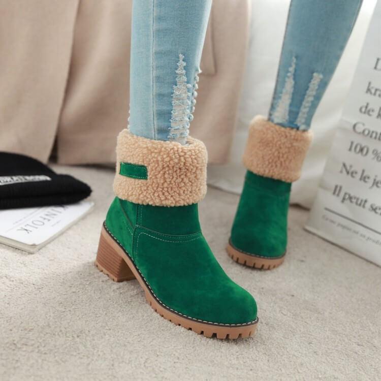 Bottes De Neige Chaudes En Fourrure D'Hiver
