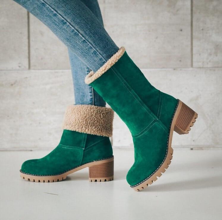 Bottes De Neige Chaudes En Fourrure D'Hiver