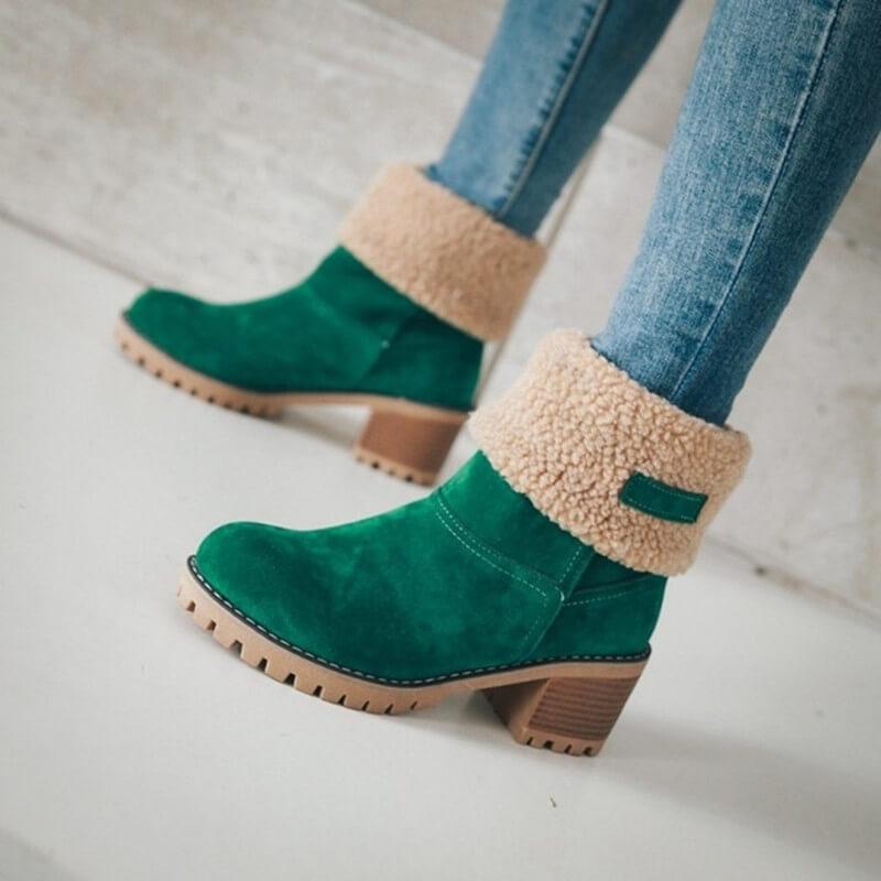 Bottes De Neige Chaudes En Fourrure D'Hiver