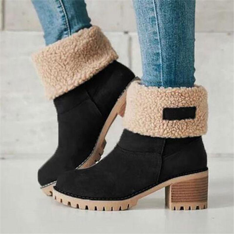 Bottes De Neige Chaudes En Fourrure D'Hiver