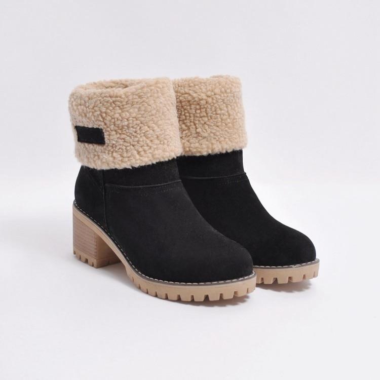 Bottes De Neige Chaudes En Fourrure D'Hiver