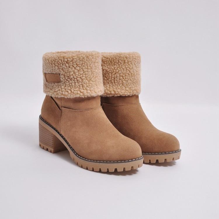 Bottes De Neige Chaudes En Fourrure D'Hiver