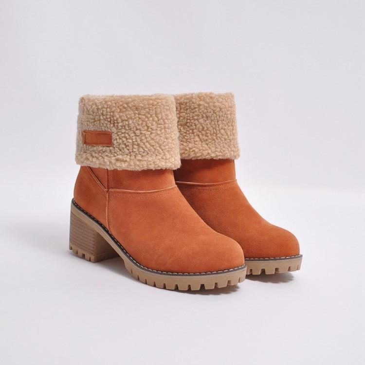 Bottes De Neige Chaudes En Fourrure D'Hiver
