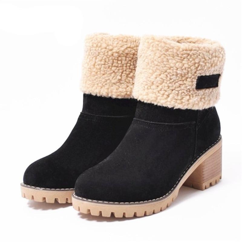 Bottes De Neige Chaudes En Fourrure D'Hiver