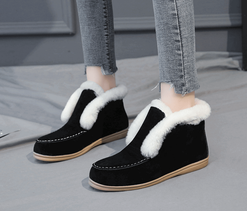 Bottines En Daim Et Cuir