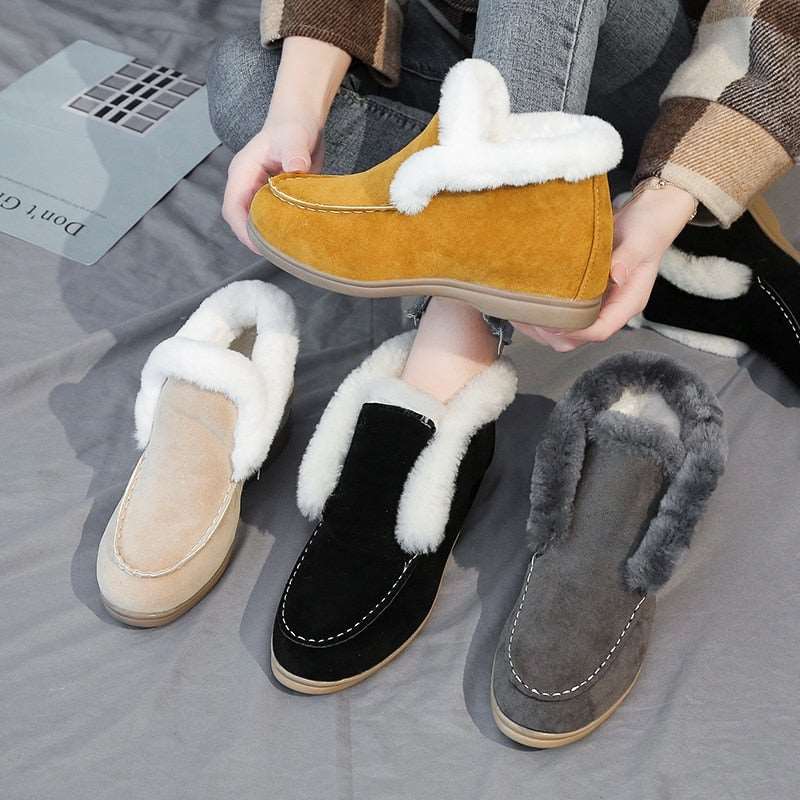 Bottines En Daim Et Cuir