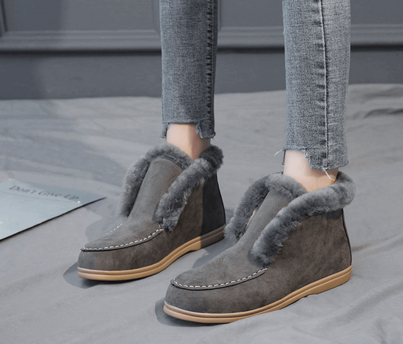 Bottines En Daim Et Cuir