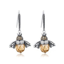 Boucles D'Oreilles Abeille En Cristal