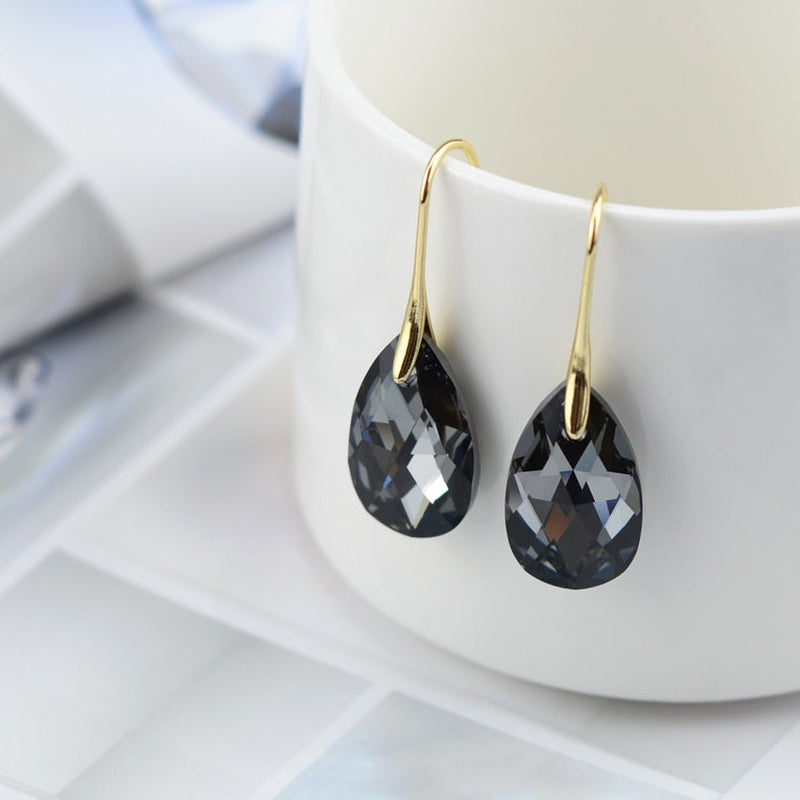 Boucles D'Oreilles En Cristal En Forme De Goutte D'Eau