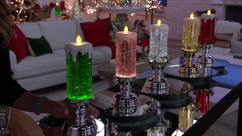 Bougie À Eau Led À Changement De Couleur Avec Paillettes