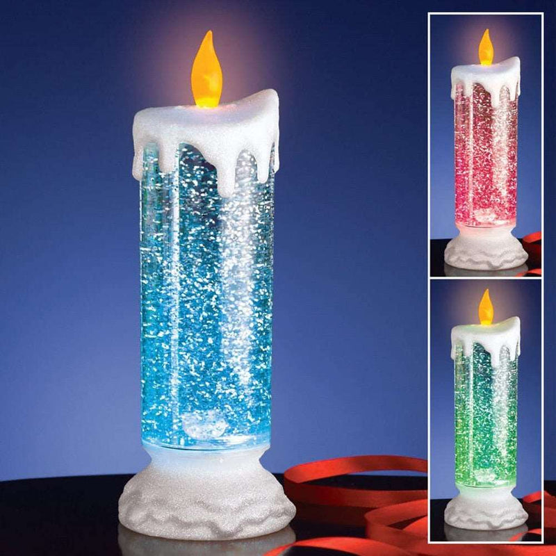 Bougie À Eau Led À Changement De Couleur Avec Paillettes