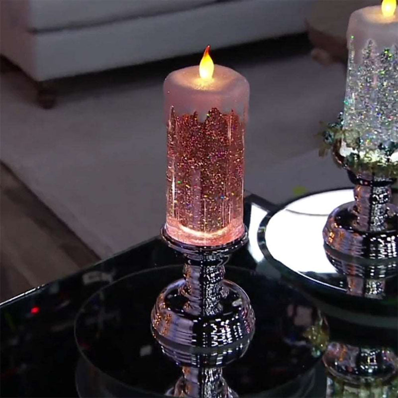 Bougie À Eau Led À Changement De Couleur Avec Paillettes
