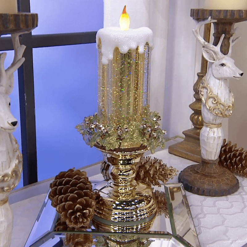 Bougie À Eau Led À Changement De Couleur Avec Paillettes