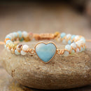 Bracelet Coeur En Amazonite Naturelle