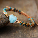 Bracelet Coeur En Amazonite Naturelle