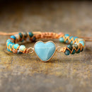 Bracelet Coeur En Amazonite Naturelle