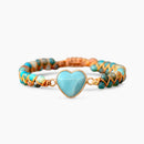 Bracelet Coeur En Amazonite Naturelle