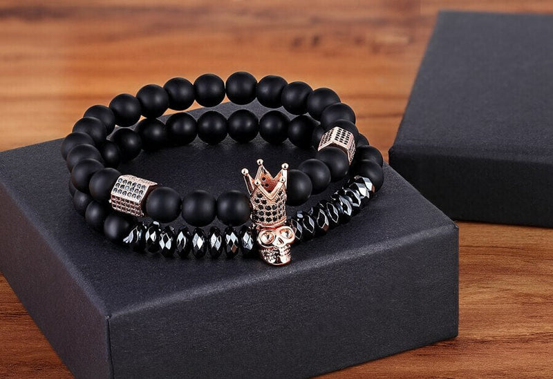 Bracelet En Pierre D'Onyx