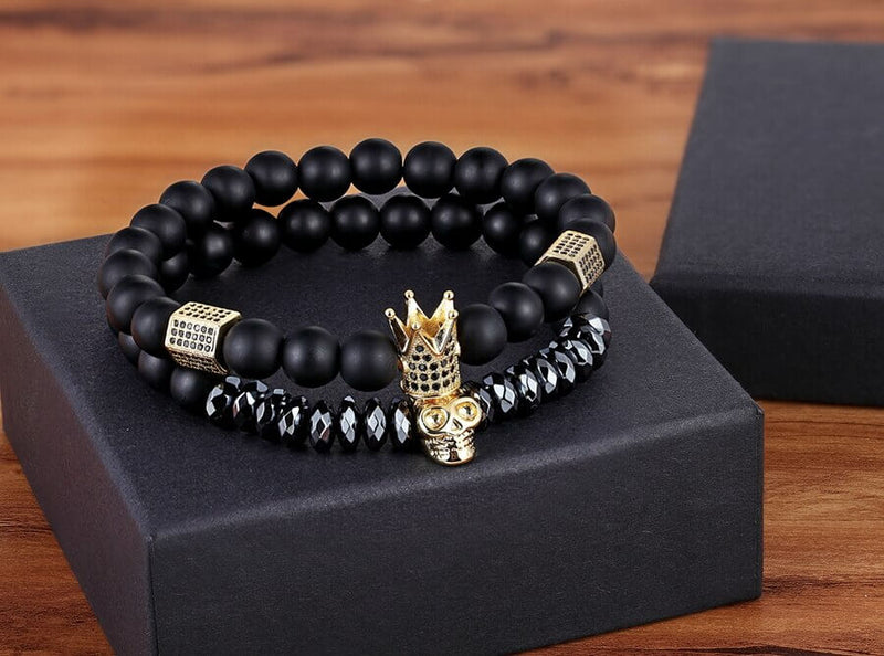 Bracelet En Pierre D'Onyx