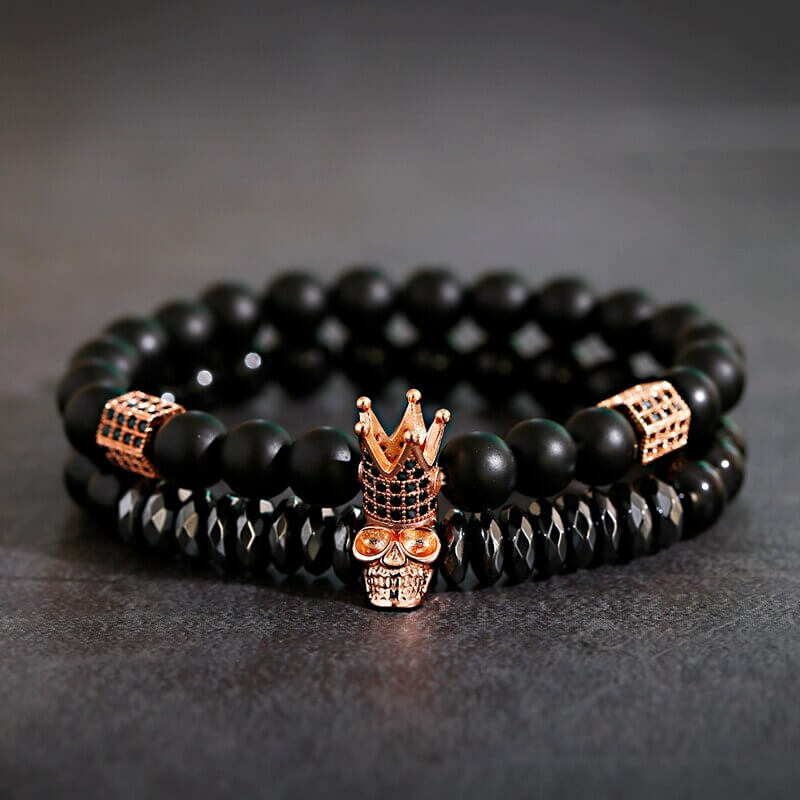 Bracelet En Pierre D'Onyx