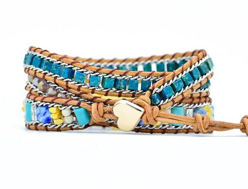 Bracelet Enveloppant Opal Heart