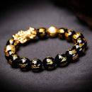 Bracelet Feng Shui En Obisidian Noir