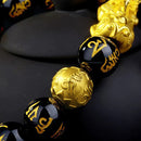 Bracelet Feng Shui En Obisidian Noir